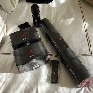 Brand new Peloton mat, yoga block, yoga strap, and water bottle.❤️
